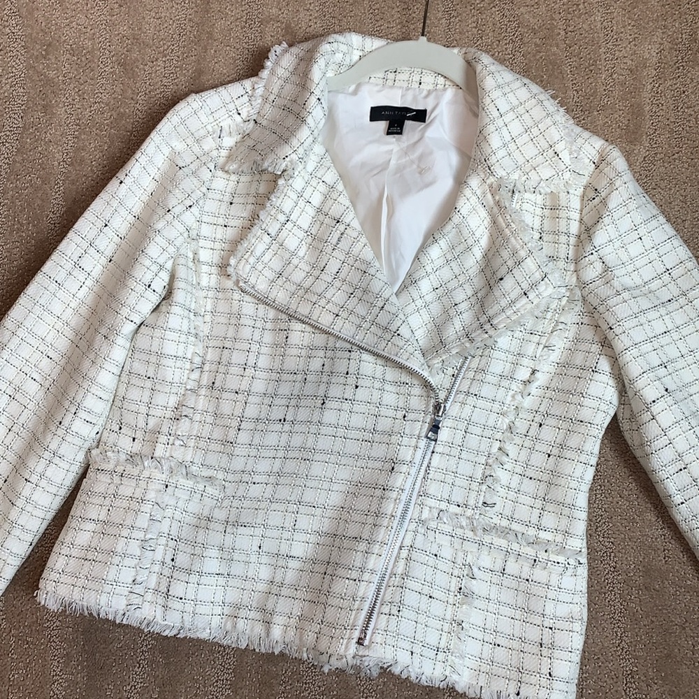 * SOLD* Ann Taylor Fringe Tweed Moto Jacket - Picture 13 of 17